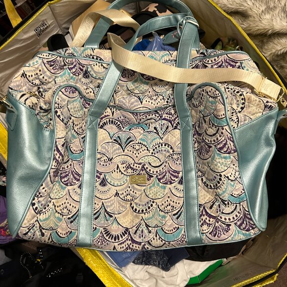 Luv‎ Betsey Johnson Mermaid Weekender Bag Quilted & Faux Leather EXCELLENT Cond. - Picture 6 of 9